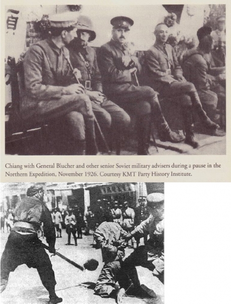 Generalissimo Chiang Kai-shek’s execution squad, primarily led by members of the Green Gang, beheads communist workers inShanghai on April 12, 1927